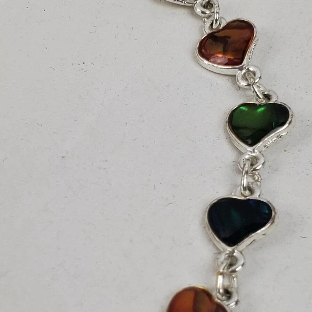 Vintage Hippie Style Love Heart Beaded Bracelet 10 Inch - Picture 4 of 5